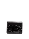 Diesel Women `1dr Tri Fold Coin Xs Ii` Tri-fold Wallet In Leather In Black