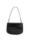 Diesel Embossed Leather Shoulder Bag With Zip Closure In Multicolor