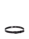 Diesel Black Leather Belt With Oval D Buckle In Black
