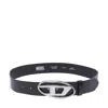 Diesel Leather Belt W/logo In Black