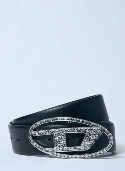 Diesel Women B-1dr Strass Belt In Black