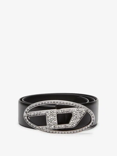 Diesel Women B-1dr Strass Leather Belt In Multi