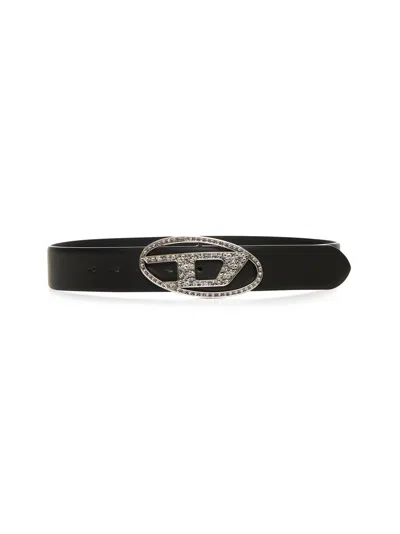Diesel Women Black B-1dr Strass Belt