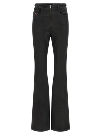Diesel Women Black Bootcut High Rise Jeans In Multi