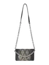 Diesel Women Black Charm-d Wallet Strap Wallet On Chain In Multi