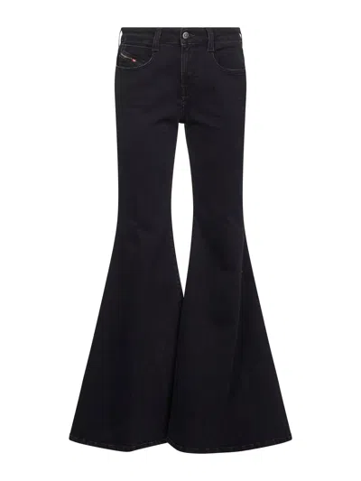 DIESEL DIESEL WOMEN BLACK FLARE JEANS 1970 D-BLEESS 09M69