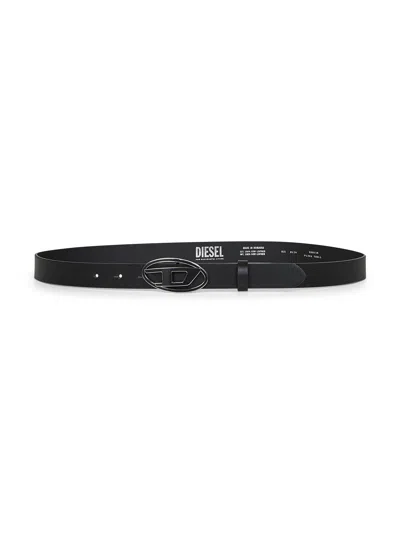 Diesel Women Black Leather B-1dr 25 Belt