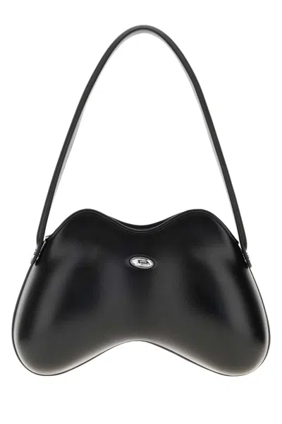Diesel Women Black Leather Synthetic Leather Double-d Shoulder Bag