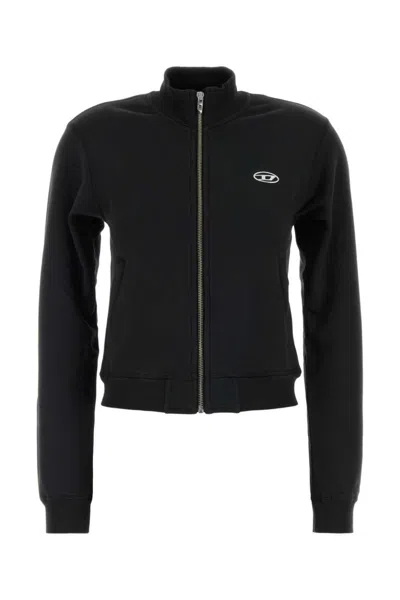 Diesel Black Logo Mock Collar Sweatshirt