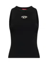 Diesel 'm-caddix' Black Top With Oval D Logo Plaque On The Front In Black
