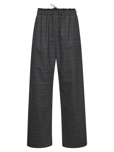 Diesel Women Black Prince Of Wales P-yrite Trousers In Multi