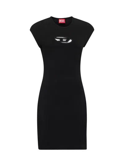 Diesel Women Black Stretch Cotton D-angiel Mini Dress
