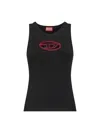Diesel Women Black Stretch Cotton T-lynys-od Tank Top In Black