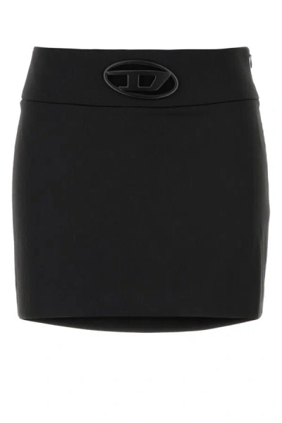 DIESEL DIESEL WOMEN BLACK STRETCH POLYESTER BLEND O-DIXY MINI SKIRT