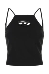 Diesel Women Black Stretch Polyester Blend T-wilight Top In Black