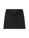 Diesel Multicolor Wool-blend Skirt With Tailored Silhouette In Black
