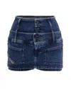 Diesel Blue Solid Mini Skirt In Blue