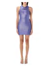 Diesel M-caddix Viscose Blend Dress With Frontal Logo In Purple