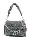Diesel Women Charm Small Denim Shoulder Bag In Multi