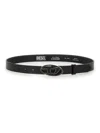 Diesel Black Leather Belt With Oval D Buckle In Black