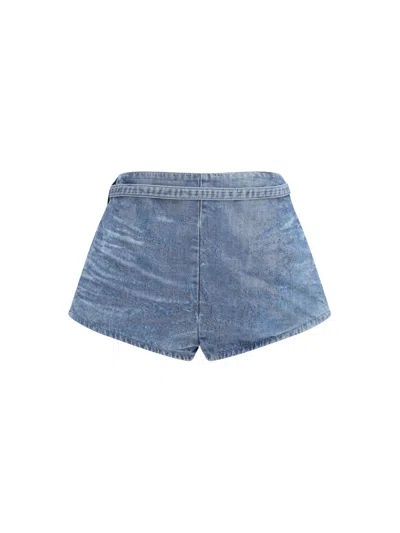 Diesel Women Cotton Shorts In Blue