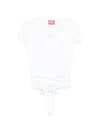 Diesel Cut-out Tie-back T-shirt In White
