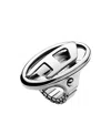 Diesel D-era Stainless Steel Ring Watch In Silver
