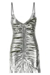 Diesel Shimmering Metallic Ruched V-neck Dress In Multicolor