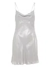 Diesel Short Metallic Dress With Cowl Neck In Metallic