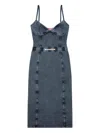Diesel D-ony Midi Denim Dress In Gray