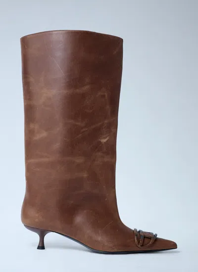 Diesel Women D-venus 40 Tube Boots In Brown