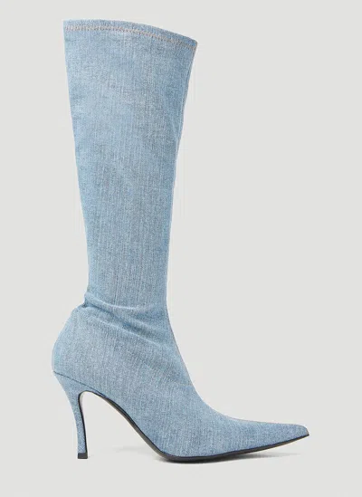 Diesel D-venus Stiletto Boots In Blue