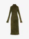 Diesel Stretch Cotton Midi Dress With High Neck In Green
