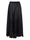 Diesel Full Skirt In Lasered Cotton-hemp Denim In Black