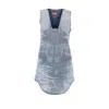 Diesel Sleeveless V-neck Distressed Denim Dress In Blue