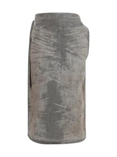 Diesel Women De-morika-fsi Flared Midi Skirt In Gray
