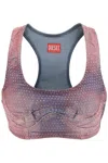 Diesel De-toppy-fsd Denim Cropped Top With Rhinestones In Pink & Purple