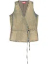 Diesel `de-vern` Denim Top In Brown
