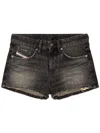 Diesel Denim Shorts With Faded Wash And Pockets In Multicolor