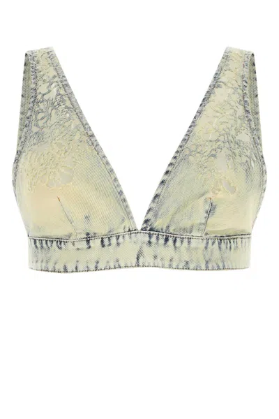 Diesel Women Denim De-janys-fsc Top In Blue