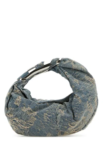 Diesel Women Denim Grab-d Hobo Shopping Bag In Blue