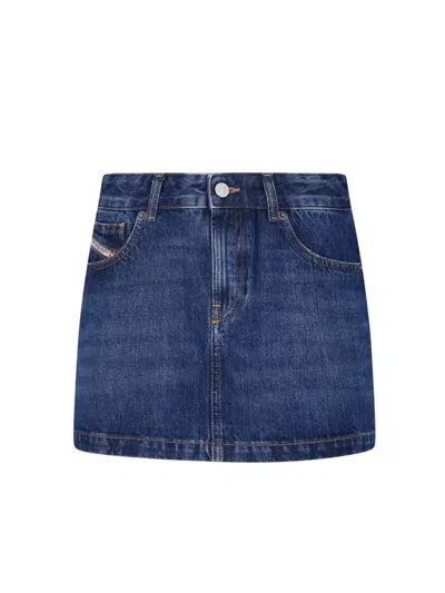 Diesel Women's Denim Mini Skirt In Blue