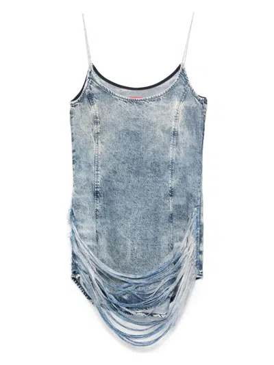 Diesel Women's Denim Print Mini Dress In 01