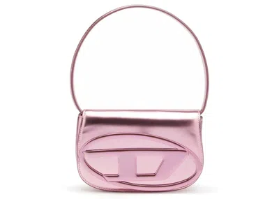 Pre-owned Diesel Women's  1dr Shoulder Bag Mirrored Leather In Pink