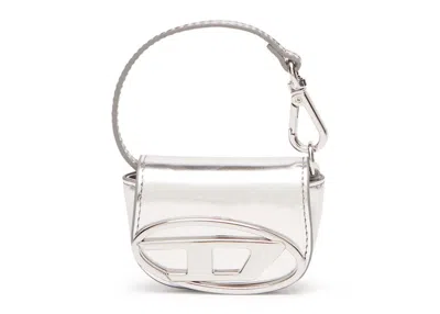 Pre-owned Diesel Women's  1dr Xxs Bovine Leather Charm Bag In Silver