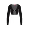 Diesel Woman Wrap Cardigans Black Size M Cotton In Black