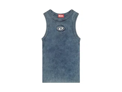 Pre-owned Diesel Women's  Manchorasl Top In Tdark Blue