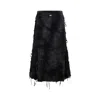 Diesel Textured Midi Skirt With Unique Draped Design And Adjustable Ties In Blue