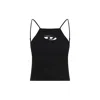 Diesel Women Black Stretch Polyester Blend T-wilight Top In Black