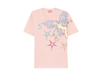 Pre-owned Diesel Women's  Tbuxtq T-shirt In Mauve